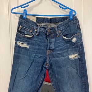 Abercrombie & Fitch jeans straight leg and button fly. Dark rinse